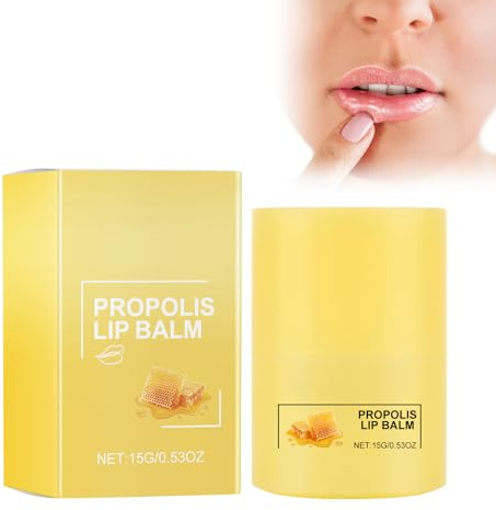 Mantequilla Labial De Abeja Con Miel, Propolis Lip Cerin Bálsamo Labial Con Miel De Abeja Bálsamo Y Mascarilla Labial Hidratante Durante La Noche, Hidratación Duradera Durante 12 Horas