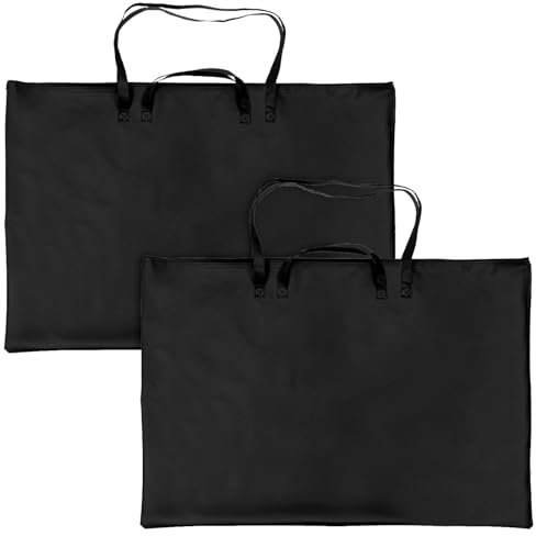 LDXDRU 2 Stück Transporttasche für Zeichenplatte Zeichenbrett, Sammelmappe A1 Kunstmappe, 95x65CM Zeichenmappe Tasche schwarz, Zeichentasche Wasserdicht für Diamond Painting Mappe Puzzlemappe
