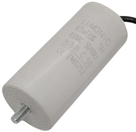 Lumonic Startkondensator 65µF 450V | med Kabel I 50x110mm I 65uF I Motorkondensator med plasthölje I Driftkondensator I för pumpar, gräsklippare, verktyg