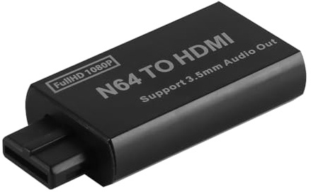 Laroal N64 till HDMI Converter Spelkonsol till HDMI Video Converter Adapter för N64/SNES/NGC Stöder PAL/NTSC med 3,5 mm utgång