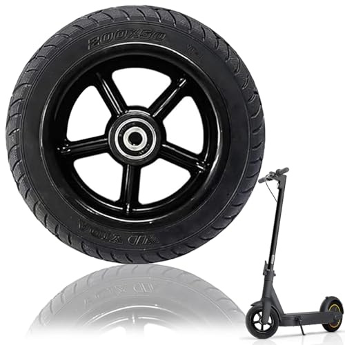 Kinfezlon 8 pouces Pneus pour E Scooter, 200×50 Plein pour Roue Avant, Pneus en Caoutchouc Plein pour Électro Scooter avec Moyeu, Pneus pour Scooter, Pneus pour E Roller, Roues de Rechange pour