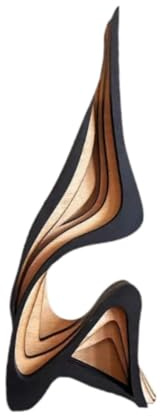 LeeQinersw Modern Estatua Arte Abstracto de Madera Escultura Curva Ornamento Minimalista Figura Irregular para Decoración Mesa Adecuada para Sala Estudio, 30 X 12.9 Cm