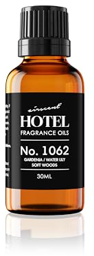 AirScent Hotel Diffuser Oil No. 1062 - Gardenia Water Lily Soft Woods - Premium Fragrance Oil for Ultrasonic and Waterless Diffusers and Crafting - 30 mL, 1 fl oz Glass Dropper Bottle
