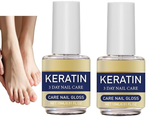 Soin des ongles à la kératine 3 jours, fortifiant, durcissant, hydraté pour les ongles faibles/abîmés, soin des cuticules pour le renforcement des ongles des pieds/des doigts (2PCS)
