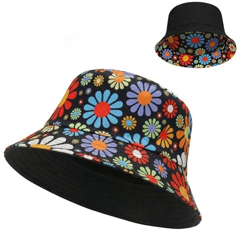 Zilaro Bucket Hat Women & Men, Solid Colors Sun Hat with UV Protection, Reversible Foldable Men's Women's Bucket Hats, Ladies Summer Funny Hats for Fishing Golf Hiking Festival