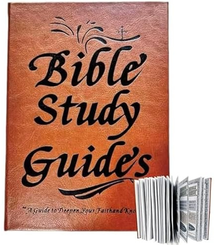 Deskium Guía de estudio bíblico y devocional para hombres, diario de 66 páginas con gráficos estructurados, cuaderno de oración de 365 días, cubierta de cuero marrón para crecimiento espiritual