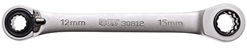 BGS 30812 | Ratschen-Ringschlüssel 4 in 1 | SW 12x13, 14x15 mm
