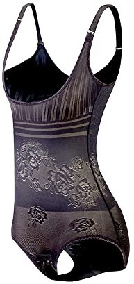 KSKshape Damen Shapewear Body Shaping Bodysuit Miederslip Postnatal Erholung Bauch Weg Taillenformer Figurformender,Schwarz,2XL