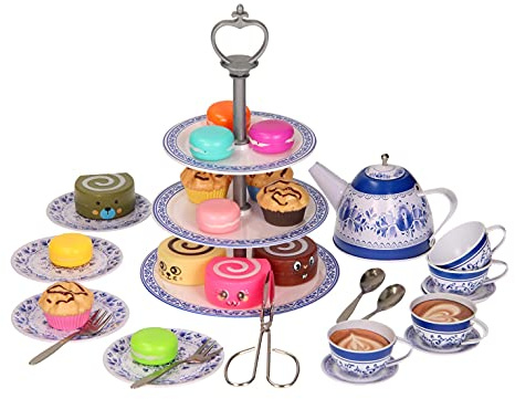 Jouetprive-Tea Set with Etagère