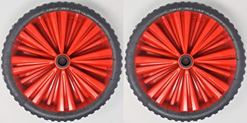 BITS4REASONS Ruota per carrello a lancio libero (372 mm) (venduta in coppia) per gommone, zattera, barca a vela, 26 mm, boccola in nylon (rosso)