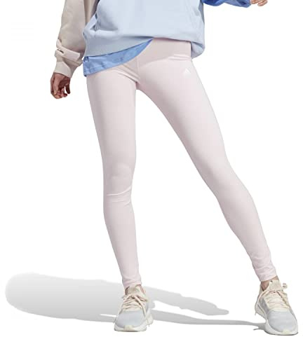 adidas Damen Essentials High-Waisted Logo Leggings, Clear pink/White, M