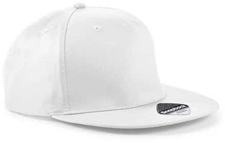 COOZO Unisex 5 Panel Snapback Rapper Cap - White - One Size