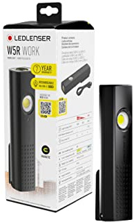 Ledlenser Lavoro W5R, Luce LED portatile, Gancio magnetico, Torcia luminosa 600 lumen, Strumenti da officina, Torcia da lavoro, Utensili manuali di ispezione, Lampada a LED senza fili, Lampada a LED,