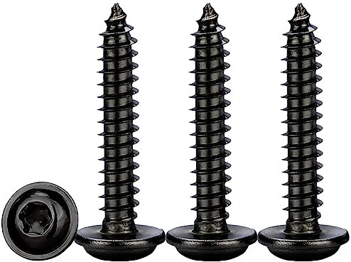 Drenky M5x20mm Holzschrauben Torx,50 Stück Blechschrauben Selbstschneidend Edelstahl Rostfrei A2 V2A Schwarz Tellerkopfschrauben Vollgewinde