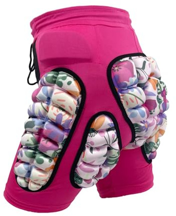 Sharplace Gepolsterte Shorts für Kinder, Hüftschutzpolster, Hüftschutz für Absturzsicherung, Skaten, Schutzausrüstung, Schlagshorts zum Radfahren, Skifahren, Rosa XS