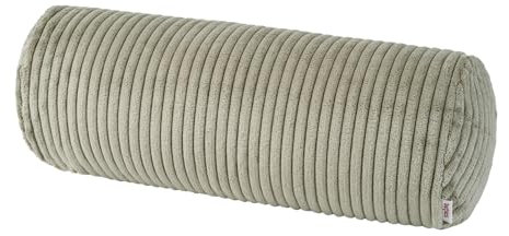 beties HYggelig No.2 Samt Block Cord Nackenrollen Bezug ca. 15x40 cm Nackenrollen-Hülle in Raumausstatter Qualität aus deutschem Unternehmen (Taupe-grau)