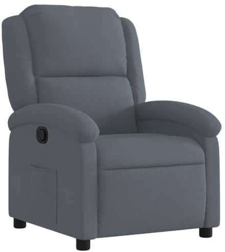 vidaXL Fauteuil Inclinable, Chaise de Relaxation avec Dossier et Repose-Pied, Siège Inclinable, Fauteuil TV de Salon, Moderne, Gris Foncé Velours
