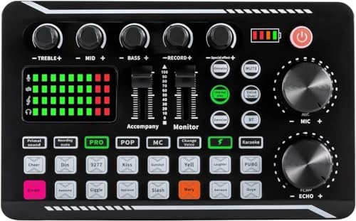 Tarjeta de sonido en vivo, interfaz de audio, mezclador multiefecto y mezclador de sonido, tarjeta de sonido con efectos de sonido para transmisión en directo