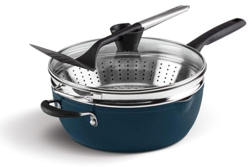 Cuisinart Preferred Pan 4-Pc Set - Nouveau Navy (4.5 Qt. Multi-Purpose Pan w/Cover, Steamer, Slotted Turner)