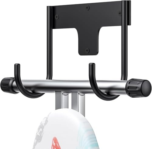 TJ.MOREE Ironing Board Holder Wall Mount, Ironing Board Hanger, Ironing Board Holder, Iron Board Hook Wall Mount, for Laundry Rooms 5 Inch,White (Black)