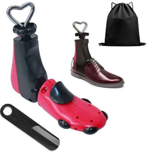 TUAKIMCE Schuhspanner für Herren und Damen, Schuhspanner für Breite und Länge, verstellbare Stiefelspanner für Damen und Herren, breite Füße, 1 Packung, schwarz/rot, /