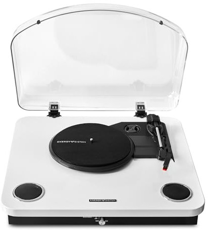 Energy Sistem Whitespin – Tocadiscos (10W, vinilos, RCA, Puerto USB, Bluetooth, Bluetooth out) (White)