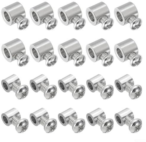 Lot de 20 clips métalliques pour câbles durables et solutions de gréement (vis cruciformes F)