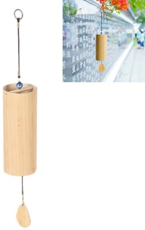 Campane a vento in bambù, scacciaspiriti giapponesi in bambù, campana a vento con pendolo a vento, campane a vento in legno, Wi/nd Chi/mes per giardino, Win/d Chim/es all'aperto, Garden Win/d Chim/es