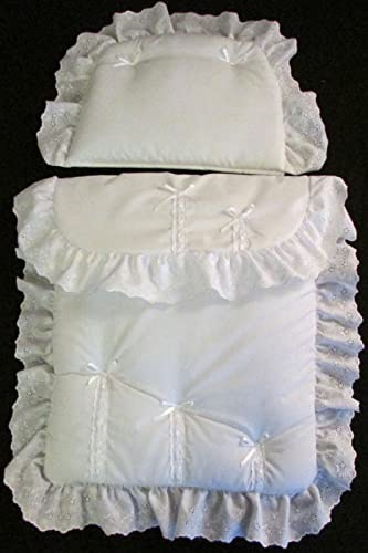 Bedding Set for Silver Cross Coach Built Dolls Oberon Chatsworth (White Ribbon)
