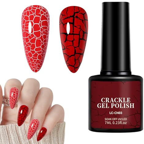Crackle Gellack - 7 ml färskt nagellack för pepparkaksdekoration, skönhetstillbehör för dejten | manikyr för skolfester