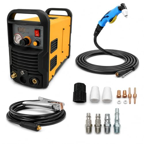 Taglierina al Plasma 40A Inverter 220V con Torcia PT-31 da 4mt Plasma Cutter per Taglio Metalli Acciaio Ferro Professionale