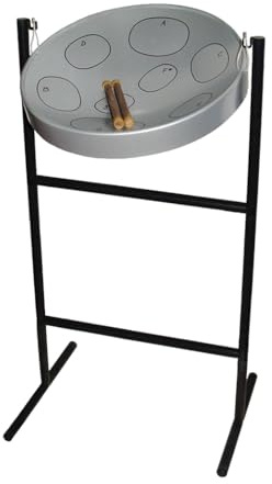 Jumbie Jam Authentic Steel Drum Steel Finish with Tube Floor Stand