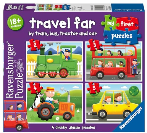 Ravensburger reser långt, mina första pussel (2, 3, 4 och 5 delar) pedagogiska leksaker för småbarn från 18 månader och uppåt