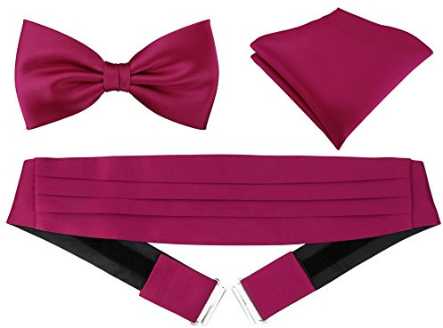 TigerTie kummerbund engångshandduk satin fluga i enfärgat Uni – skärpa bindel