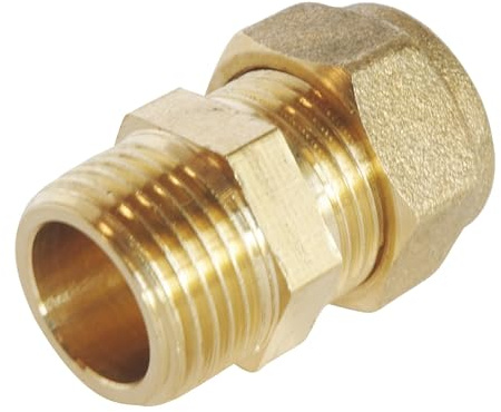 SOMATHERM FOR YOU, Raccord à compression laiton Mâle 12/17 pour tube cuivre Ø12 - Idéal pour plomberie, réseaux d'eau sanitaire et chauffage - Étanchéité filet ou joint plat