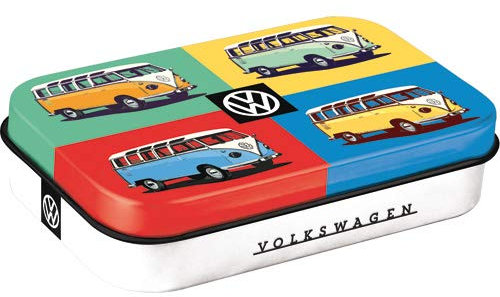 Nostalgic-Art 82118 Vw Bulli - Pop Art | Pillen-Dose Xl | Bonbon-Box | Metall | Mit Pfefferminz-Dragees