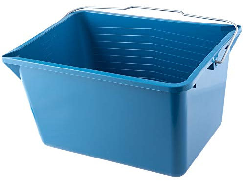 Kadax Farbeimer, pittore quadrato fatto di plastica, secchio con una maniglia fatta di metallo, secchio d'acqua stabile con bordo annaffiato, per ristrutturazione, giardino, secchio di pulizia, rettangolare, luce (12L, 1 pezzo, blu)