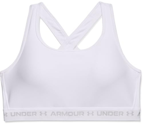 Under Armour Womens Sport Bras Crossback Mid Bra Bra, Wht, 1362897-100, 3X