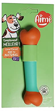 Aime Hundespielzeug, Knochen, 12 cm, 100% Naturkautschuk, langlebig, robust
