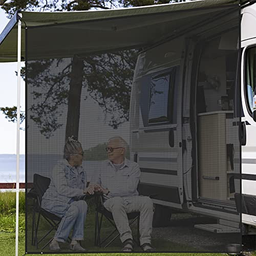 PHATRIP Universeller Wohnmobil View Blocker RV Markisen Seitenwand Wohnwagen 2,1m x 2,45m Seitenteil Vordach Markise Sonnenschutz mit Kompletten Kits