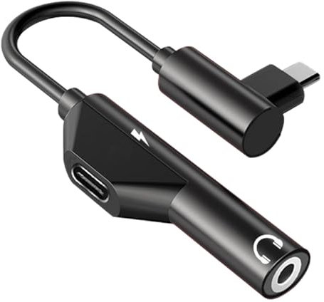 Convertitore per Cuffie USB C - Adattatore 2-in-1 da USB C a 3,5 mm per Cuffie e Caricabatterie - Jack per Microfono AUX Con Ricarica Rapida per Stereo, Auricolari