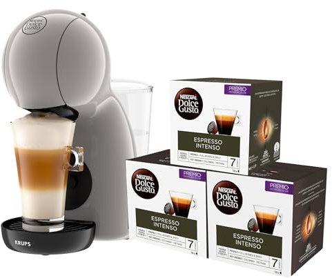 KRUPS Piccolo XS Taupe, Cafetera de cápsulas multibebida, ultracompacta, espresso de alta presión, compatible con cápsulas NESCAFÉ® Dolce Gusto®, Incluye 3 packs de café, KP1A3ACAS