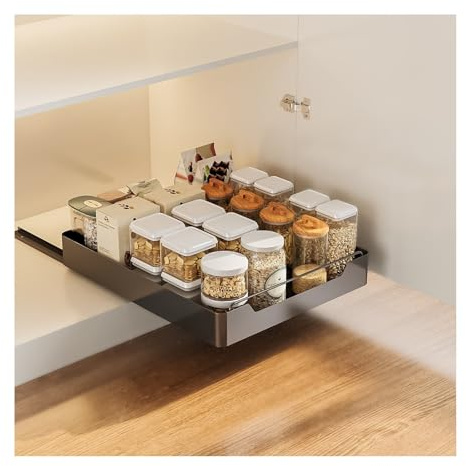 XBTGS Expandable Kitchen- Telescopic Drawer for Home Storage - Pull-Out Cabinet- Adjustable Shelf for Kitchen Cabinets - Space-Saving Drawer Solut，4，43 * 35 * 7cm