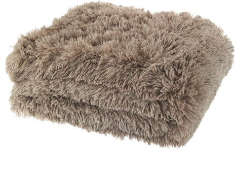 Catherine Lansfield Cuddly Deep Pile 150x200cm Blanket Throw Natural