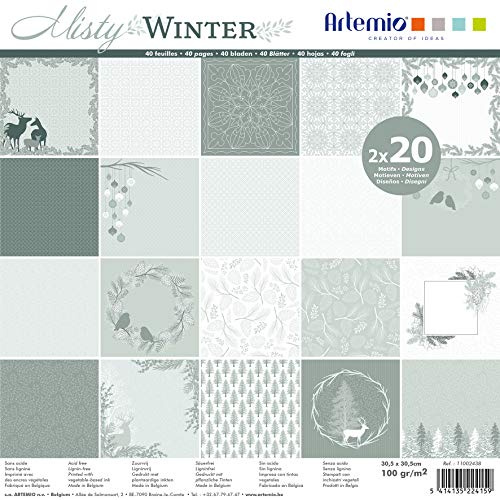 Artemio Set 40 páginas Misty Winter, papel, 30 x 30 cm