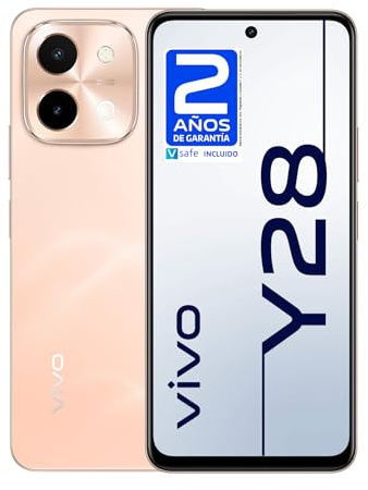 Vivo Y28 Smartphone/Cellulare 8 GB + 256 GB, 6000 mAh e FlashCharge 44 W, 50 MP Fotocamera, Altoparlante stereo 300% volume, 6,68 pollici Display, Dual SIM, Android 14