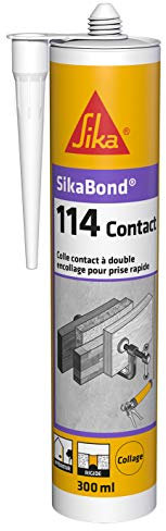 SIKA - Colle contact à double encollage pour prise rapide - SikaBond 114 Contact Marron - Intérieur - Multi-usages - Multi-supports - Maintien immédiat puissant - 300ml
