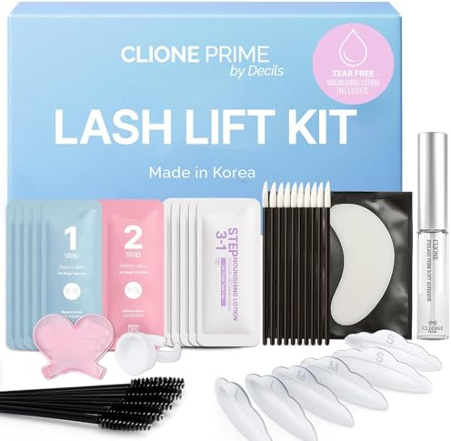 Korean Lash Lift Kit - 5 Sets At Home Eyelash Perm Kit with Upgraded Glue, Eyelash Lift, DIY Lash Perm Easy for Beginner & Professional, Semi Permanent Perming Wave Suitable For Salon & Home