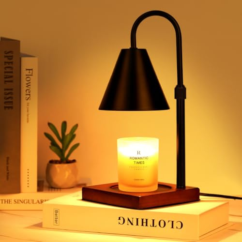 Modern Candle Warmer Lamp with Timer, Dimmable Candle Lamp Warmer, Mothers Day Birthday Gifts for Women Men, Black Candle Warmer, Adjustable Candle Light Warmer, Cozy Living Room Bedroom Home Decor