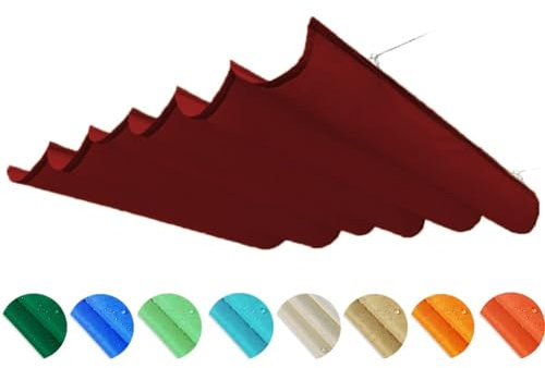 Retractable Wave Sun Shade Sail, Waterproof Rainproof UV Resistant Shade Cover With Mounting Kit For Outdoor Pergola Sun Room Patio Deck Yard